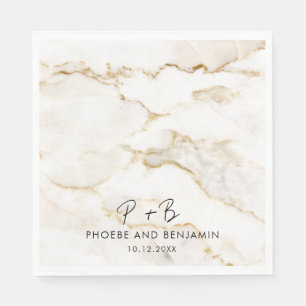 Monogram Elegant Typography Wedding Paper Napkin