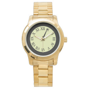 Monogram Elegant Unisex Oversize Gold  Watch
