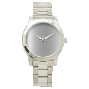 Monogram Elegant  Unisex Oversize Silver Bracelet Watch