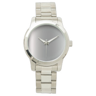 Monogram Elegant Unisex Oversize Silver Bracelet Watch