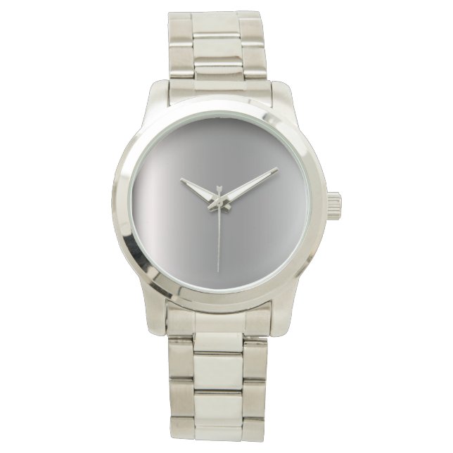 Monogram Elegant  Unisex Oversized Silver Bracelet Watch (Front)
