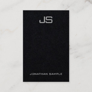 Monogram Elegant Vertical Template Luxury Black Business Card