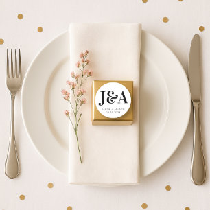 monogram elegant wedding favor gift classic round sticker