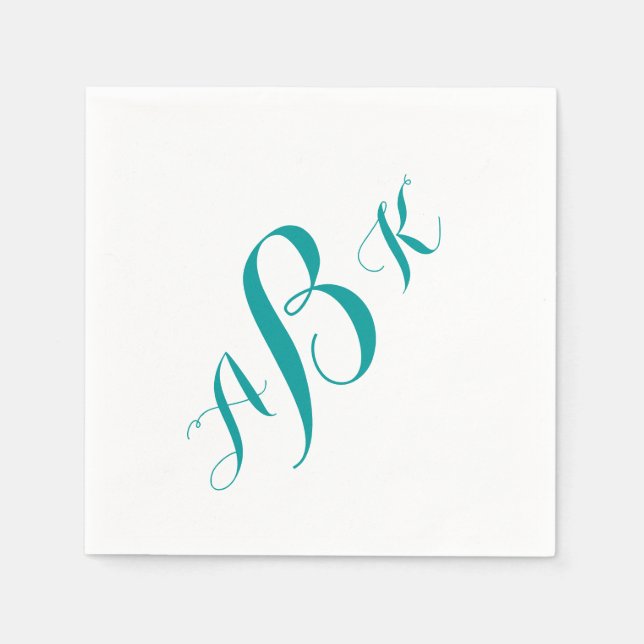 Monogram, Elegant, Wedding,  Napkin (Front)