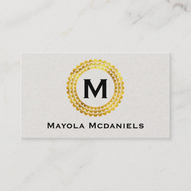 Monogram | Element Expansion (gold II) Business Card (Front)
