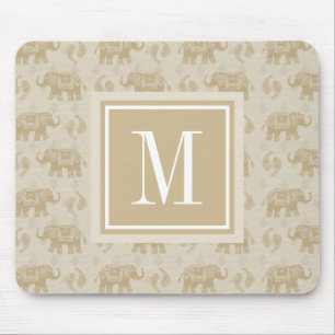 Monogram   Elephant Khaki Caravan Pattern Mouse Mat
