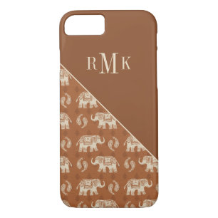 Monogram   Elephant Orange Caravan Pattern iPhone 8/7 Case