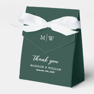 Monogram Emerald Green Wedding Favour Box