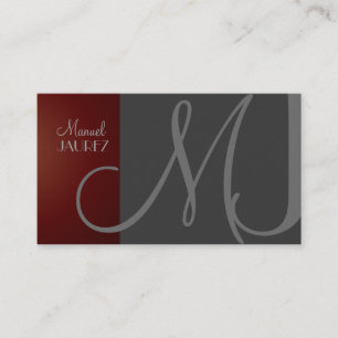 MONOGRAM En Retro colours/Graphite+Maroon Business Card
