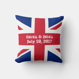 Monogram England Union Jack Wedding Cushion