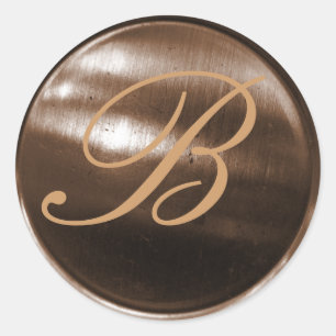 monogram envelope sealer classic round sticker