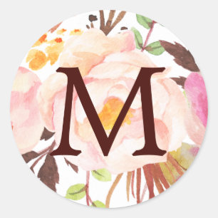 Monogram Envelope Seals Antique Rose