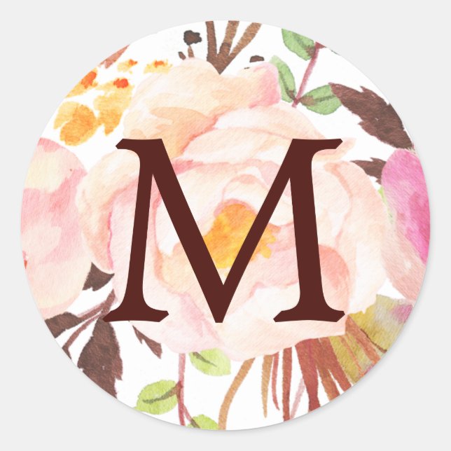Monogram Envelope Seals Antique Rose (Front)