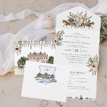 Monogram | Equestrian English Manor Wedding All In One Invitation<br><div class="desc">Equestrian vibes and classic elegance abound with this stunning wedding collection. Equestrian style is not all tartan plaids, and dark wood panelling. Modern equestrian style is both an ever-cycling trend and a never-out-of-fashion classic. There are many high-end stables that double as wedding venues; and this theme would work great for...</div>