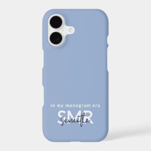 Monogram era Blue White Black Name Minimalist Chic
