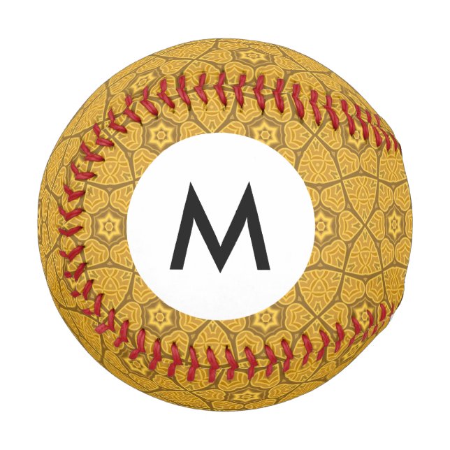 Monogram Ethnic modern geometric pattern 2 Baseball (Front Left)