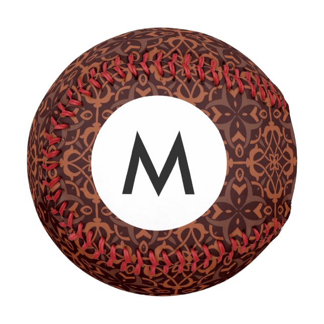 Monogram Ethnic modern geometric pattern Baseball (Front Left)