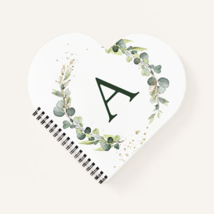 Monogram Eucalyptus Green White Botanical Notebook