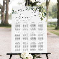 Monogram Eucalyptus Greenery Wedding Seating Chart