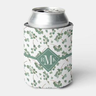 Monogram Eucalyptus Silver Dollar Tree Foliage Can Cooler