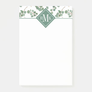 Monogram Eucalyptus Silver Dollar Tree Foliage Post-it Notes
