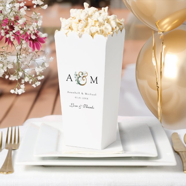 Monogram Eucalyptus Wedding  Favour Box (Creator Uploaded)