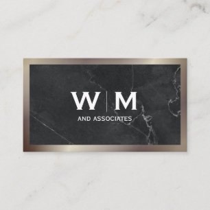 Monogram   Executive   Black Marble Lux Business Card