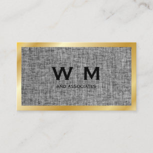 Monogram Executive Gold Fabric Material Business Card