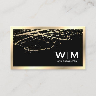 Monogram   Executive Gold with Gold Spatter Business Card