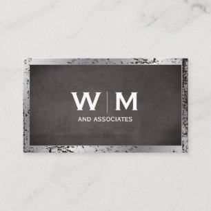 Monogram   Executive   Grunge Distressed Business Business Card