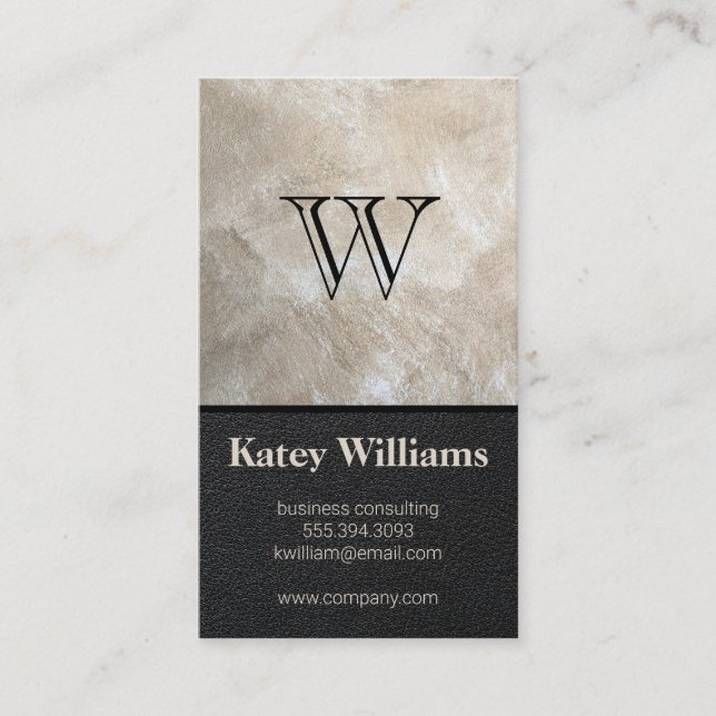 Monogram | Executive | Leather Business Card (Front)