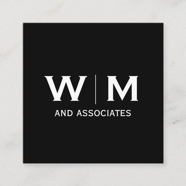 Monogram | Executive Square Business Card (Front)