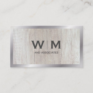 Monogram   Executive   Wood Grain Business Card