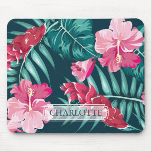 Monogram Exotic Summer Floral Mouse Mat