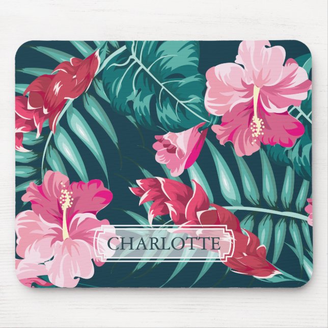Monogram Exotic Summer Floral Mouse Mat (Front)