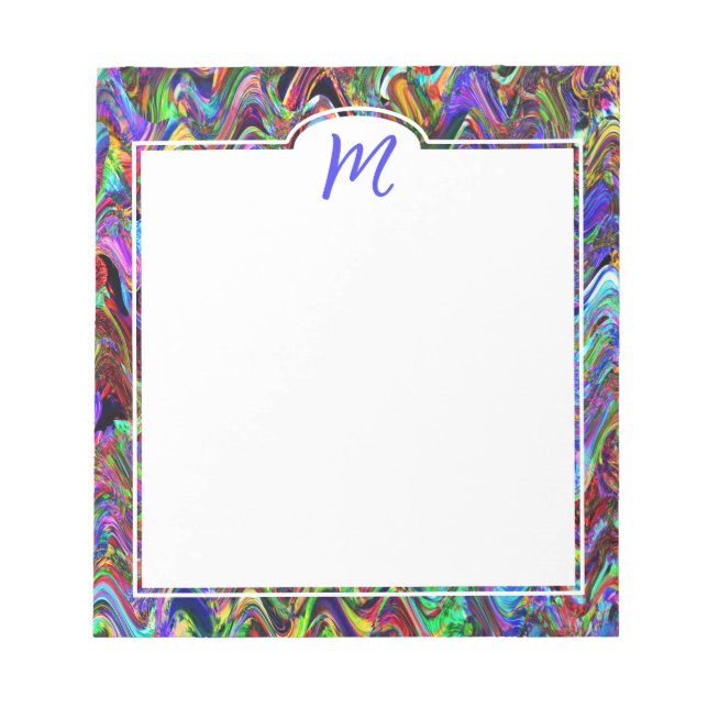 Monogram Exuberant Colour Zigzag Abstract Notepad (Front)