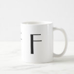 Monogram F Black and White Modern Coffee Mug<br><div class="desc">Customisable Monogram Coffee Mugs for your office or place of business.</div>