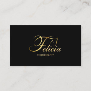 Monogram F Horse in gold colour Business Card