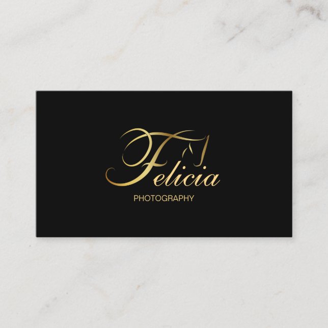 Monogram F Horse in gold colour Business Card (Front)
