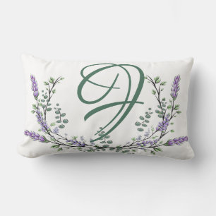 Monogram F Lavender Eucalyptus Lumbar Cushion