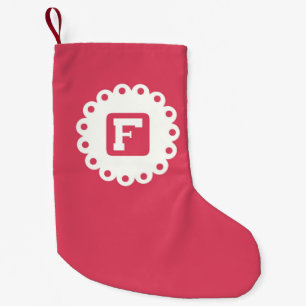 MONOGRAM "F" SMALL CHRISTMAS STOCKING