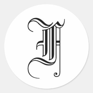 Monogram F Sticker Old English Style