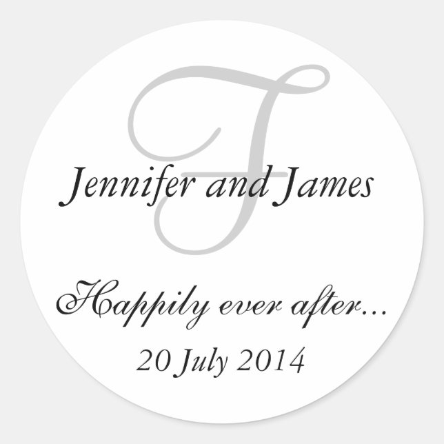 Monogram F Stickers for Wedding Favours (Front)