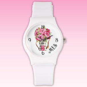 Monogram, Fairytale Cottage White Silicone Strap Watch
