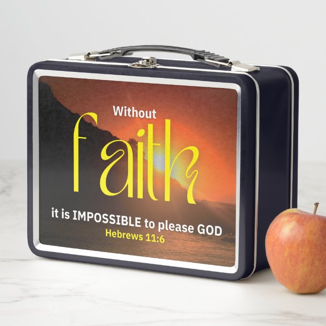 Monogram FAITH Inspirational Christian Metal Lunch Box (In Situ)