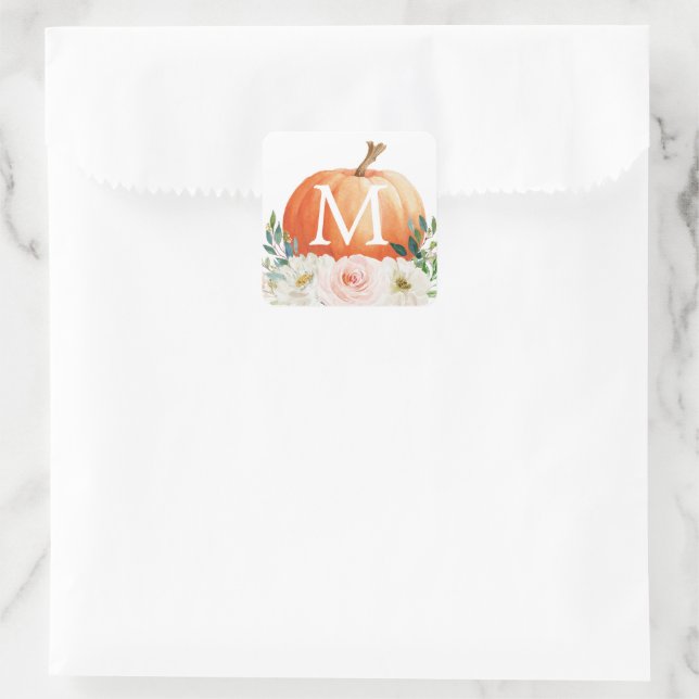 Monogram Fall Pumpkin Envelope Seals (Bag)