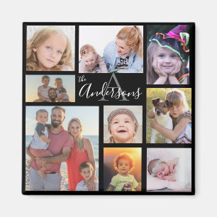 Monogram Family Eight Photo Customised   Magnet