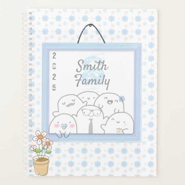 Monogram Family Name 2025 Blue Planner (Front)