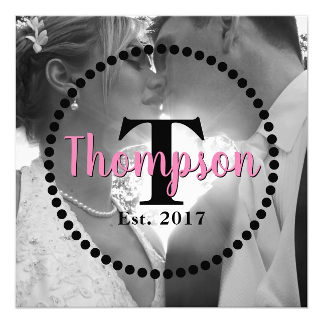 Monogram Family Name Photo Print (Front)