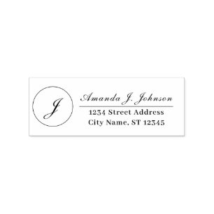 Monogram Family Name RSVP Adress Professional Rubber Stamp